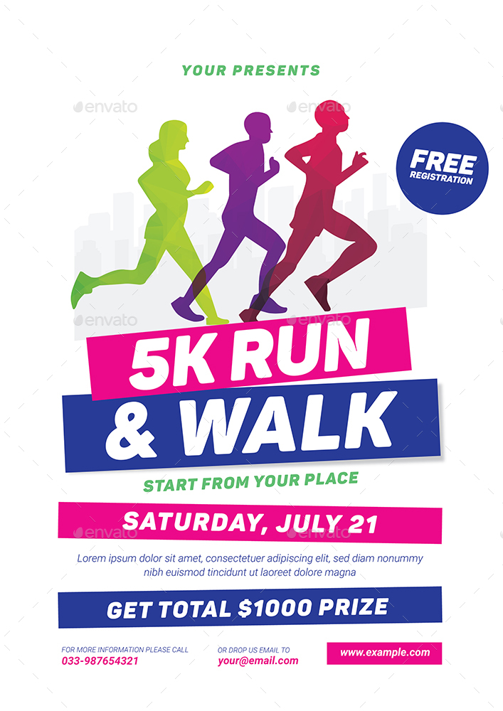 5k Run Event Flyer by guper GraphicRiver